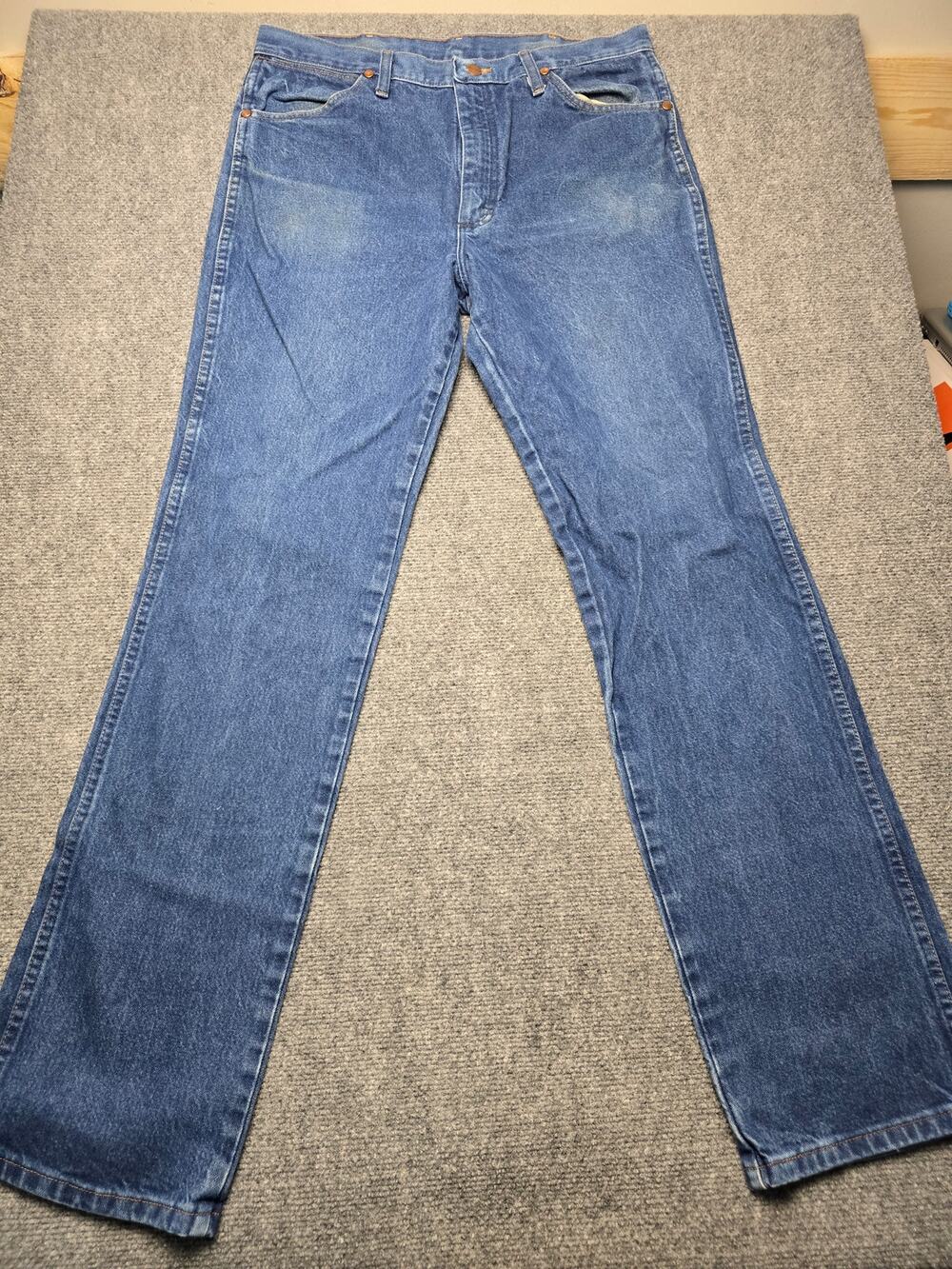 Wrangler Men's Blue Jeans Western W Stitch Straight Leg Denim